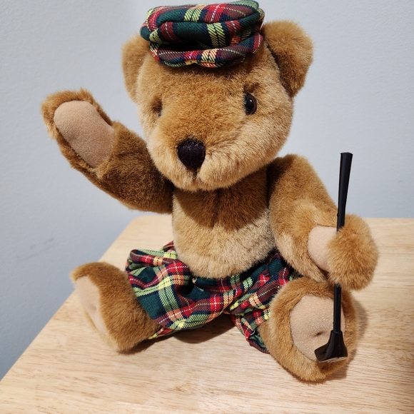 Vintage Poseable Teddy Bear With Golf Club, Golf Pants & Hat. - Picture 9 of 12